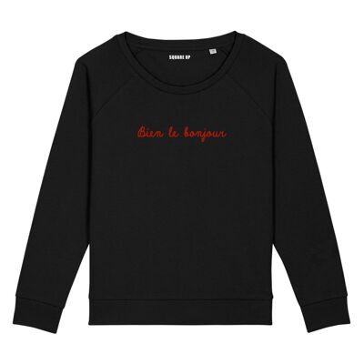 Sweatshirt "Bien le bonjour" - Damen - Farbe Schwarz