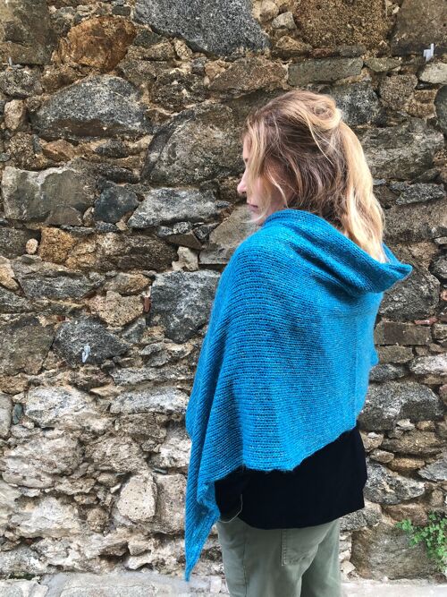 PONCHO BOHO STYLE bleu pétrole