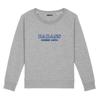 Sweatshirt "Badass like Arya" - Woman - Heather Gray color