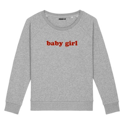"Baby Girl" Sweatshirt - Woman - Heather Gray Color
