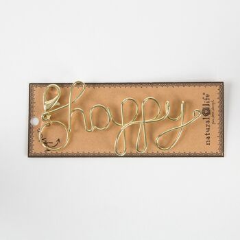 Porte clefs metal "happy" 1