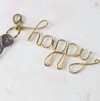 Porte clefs metal "happy" 2