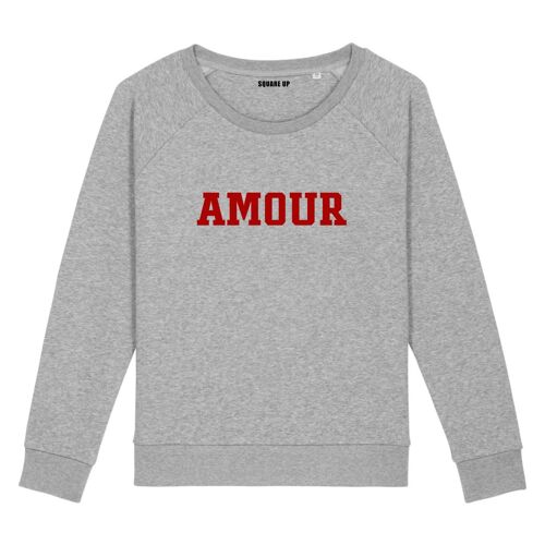 Sweat "Amour" - Femme - Couleur Gris Chiné