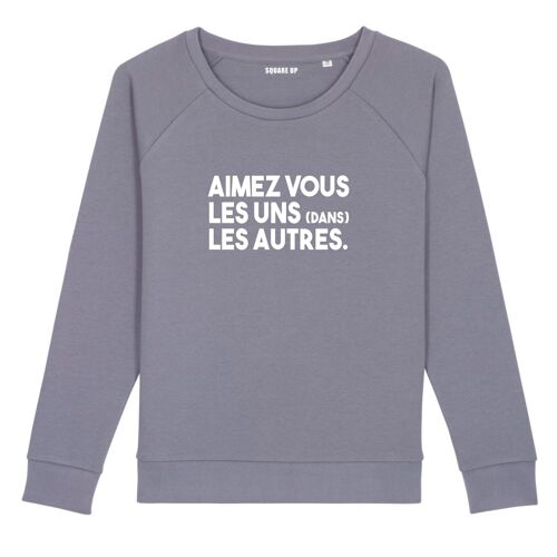 Sweat "Aimez vous les uns (dans) les autres" - Femme - Couleur Lavande