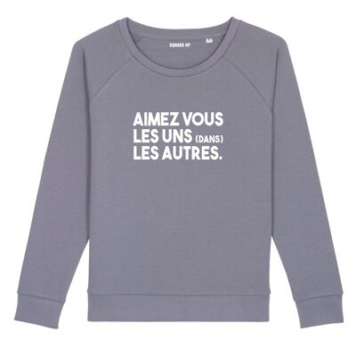 Sweatshirt "Love (in) each other" - Damen - Farbe Lavendel