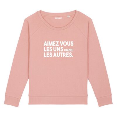 Sweatshirt "Love (in) each other" - Woman - Color Canyon pink