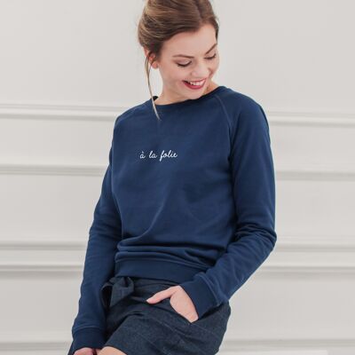 Sweatshirt "A la folie" - Women - Color Navy Blue