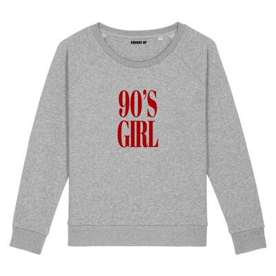 Sweatshirt "90's girl" - Damen - Farbe Heather Grey
