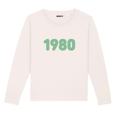 Sweat "1980" - Femme - Couleur Creme