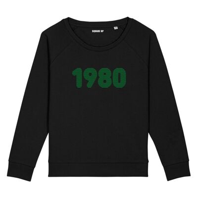 Sweatshirt "1980" - Damen - Farbe Schwarz