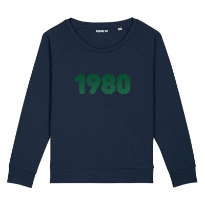 Sweatshirt "1980" - Women - Color Navy Blue