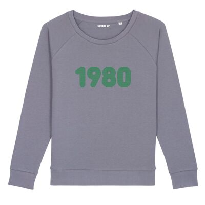 Sweatshirt "1980" - Damen - Farbe Lavendel