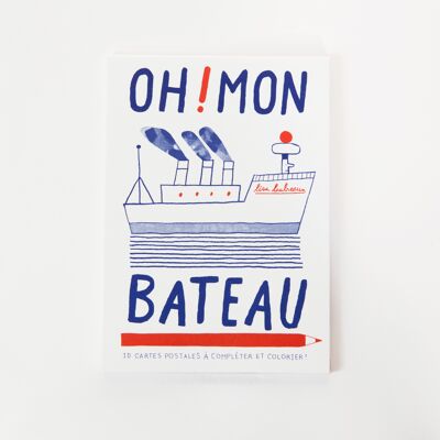 Lot de 10 cartes postales à jouer - Oh ! Mon bateau