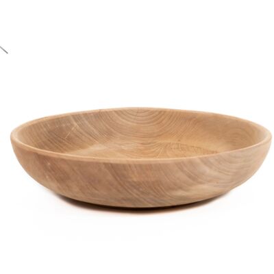 Grande portafrutta in legno di teak ø 38 cm / 8 cm - bellezza naturale - legno non trattato