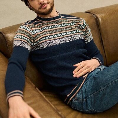 Navy Blue Inca Sweater