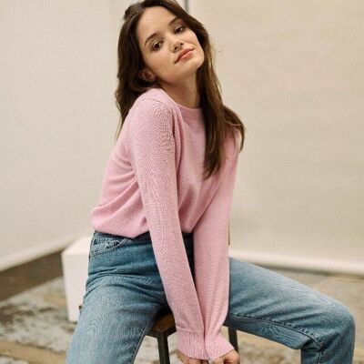 Women's round neck sweater Pink