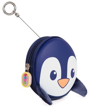 boppi Pochette porte-clés Tiny Trekker - PINGOUIN - Bleu BB115G 2