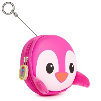 boppi Pochette porte-clés Tiny Trekker - PINGOUIN - Rose BB116G 3