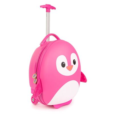 boppi Tiny Trekker Luggage Case - PENGUIN - Pink BB711F
