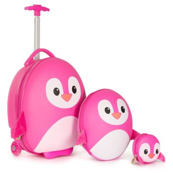 boppi Tiny Trekker Valise - PINGOUIN - Rose BB711F 3