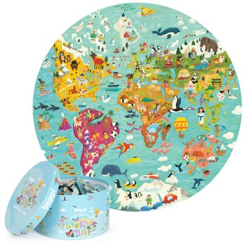 boppi Puzzle rond 150 pièces - Carte du monde BRP004 1