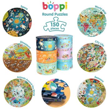 boppi Puzzle rond 150 pièces - Carte du monde BRP004 2