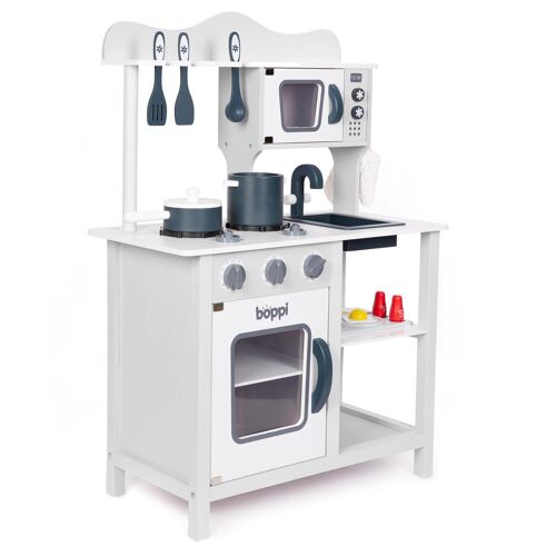 Boppi Wooden 20 piece Toy Kitchen W10C045 - Grey