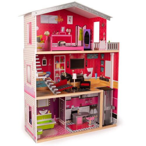 boppi Wooden Dolls House with Lift - 4118