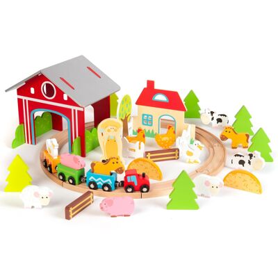 boppi Wooden Farm Train Set - 6744