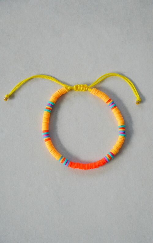 Heishi Bracelet STAY WILD bead 4 mm - Yellow combination