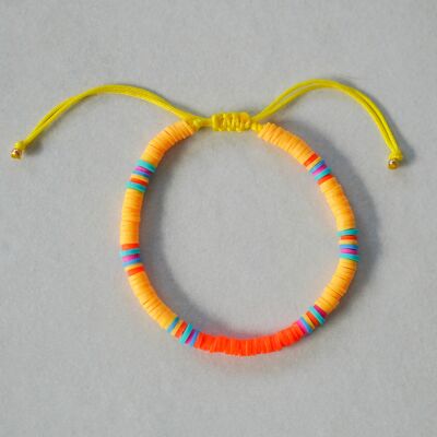 Heishi Bracelet STAY WILD bead 4 mm - Yellow combination