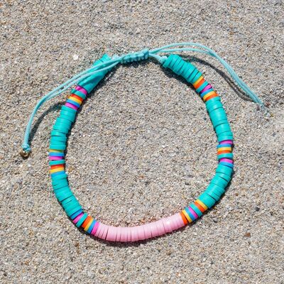 Heishi Bracelet STAY WILD bead 4 mm - Turquoise combination