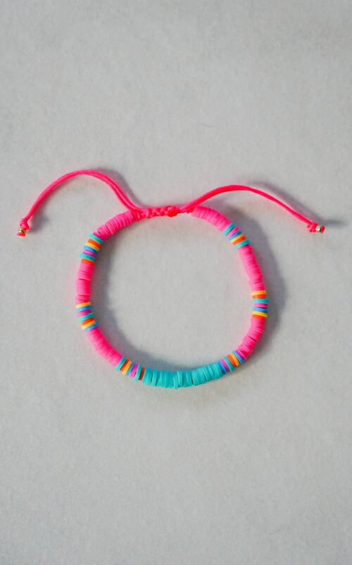 Heishi Bracelet STAY WILD bead 4 mm - Pink combination