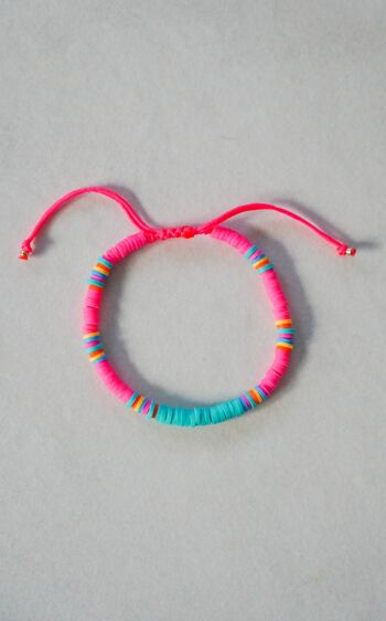 Bracelet Heishi STAY WILD perle 4 mm - Combinaison rose 1