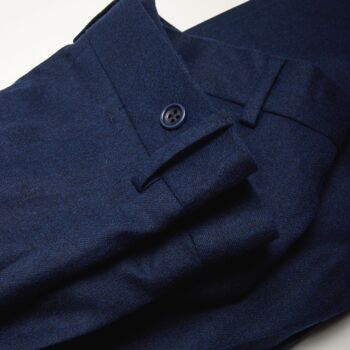 Pantalon en flanelle de merinos extensible avec pince bleu outremer 3
