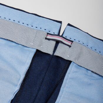 Pantalon en flanelle de merinos extensible avec pince bleu outremer 5