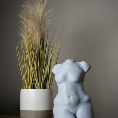 Curvy Woman Figure Vase, Female Body - 3D Printed, White