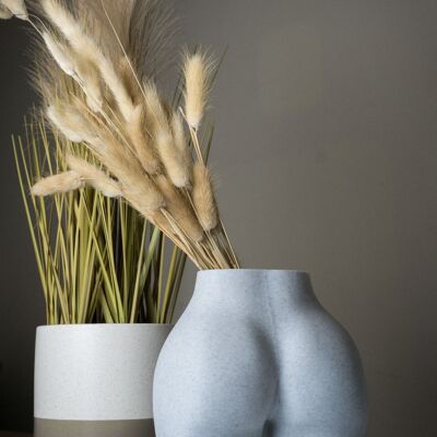Booty Vase, Female Bum Pampas Pot - Plástico impreso en 3D - Mármol grande