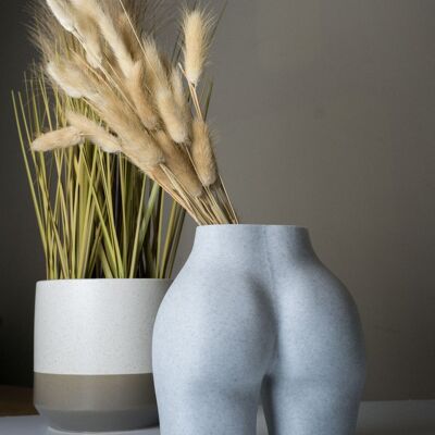 Vaso bottino, vaso femminile Bum Pampas-3D stampato plastica-marmo grande