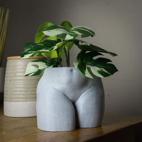 Curvy Woman Booty Planter, Plus Size - 3D Printed, Marble Large