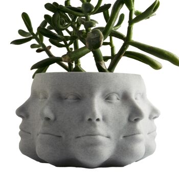 Jardinière multi-faces, pot de plantes de visage - PLA imprimé en 3D, marbre 3