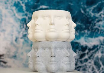 Jardinière multi-faces, pot de plantes de visage - PLA imprimé en 3D, marbre 4