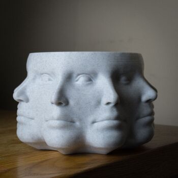 Jardinière multi-faces, pot de plantes de visage - PLA imprimé en 3D, marbre 5