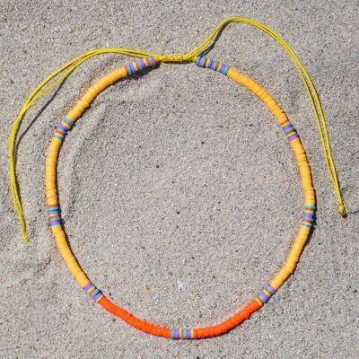 Heishi Necklace STAY WILD bead 4 mm - Yellow combination
