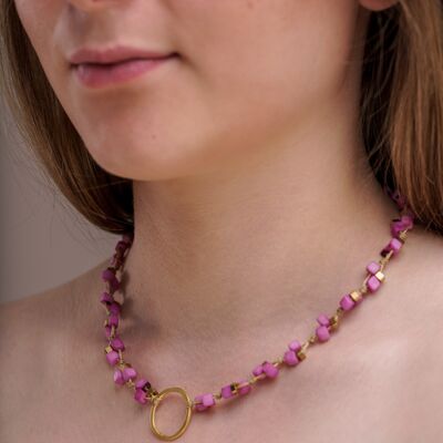 Dainty Tagua Necklace - Pink