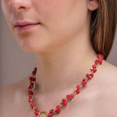 Dainty Tagua Necklace - Red