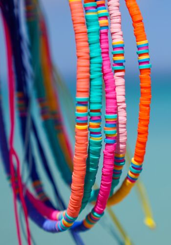 Collier Heishi STAY WILD perle 4 mm - Combinaison Blanche et Turquoise 1