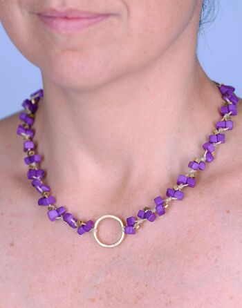 Collier Dainty Tagua - Violet