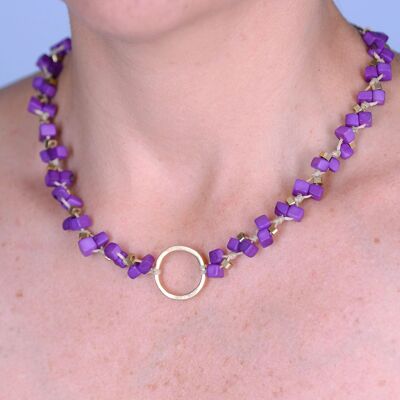 Collar Delicado De Tagua - Púrpura