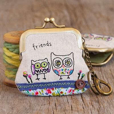 MINI COIN HOLDER AND KEYRING "OWL"
